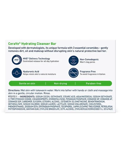 CeraVe_Hydrating_Cleansing_Bar_Packing_BACK-700×875-v2.webp Cerave Hydrating Cleanser Bar - Image 9