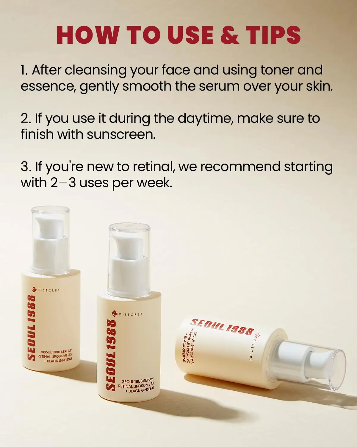 61UuqNhOjAL._SL1500_ KSECRET | SEOUL 1988 Serum : Retinal Liposome 2% + Black Gingeng - Image 4