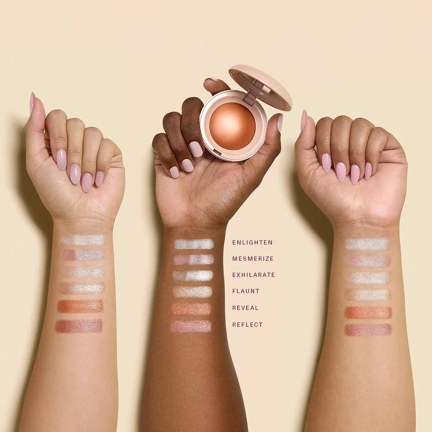 positive-light-silky-touch-highlighter-arm-swatches-ext-1440x1952 Rare Beauty Positive Light Silky Touch Highlighter - Image 3